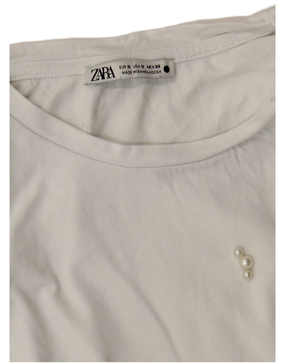 ZARA Womens T-Shirt Top UK 8 Small White