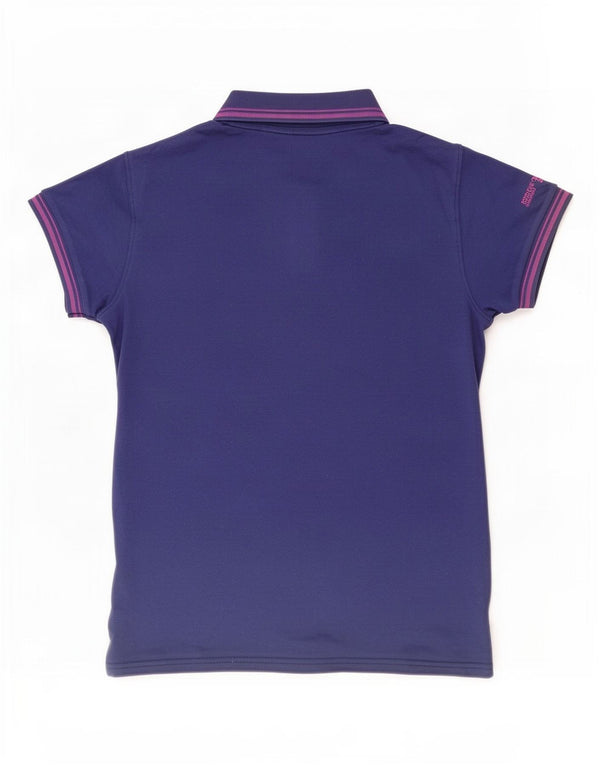 Cesare Paciotti Womens Polo Shirt UK 14 Medium Navy Blue Cotton
