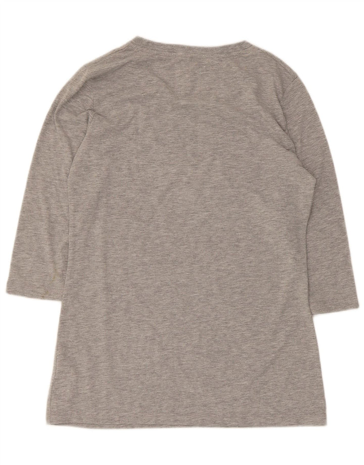 Timberland Womens Graphic 3/4 Sleeve Tunic Top UK 12 Medium Grey Cotton