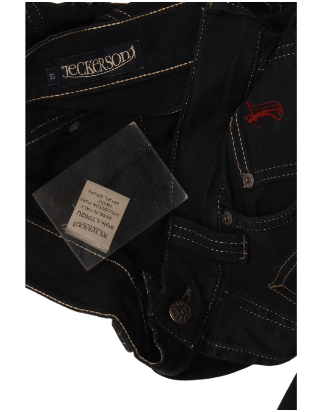 Jeckerson Mens Slim Jeans W33 L30 Navy Blue Cotton