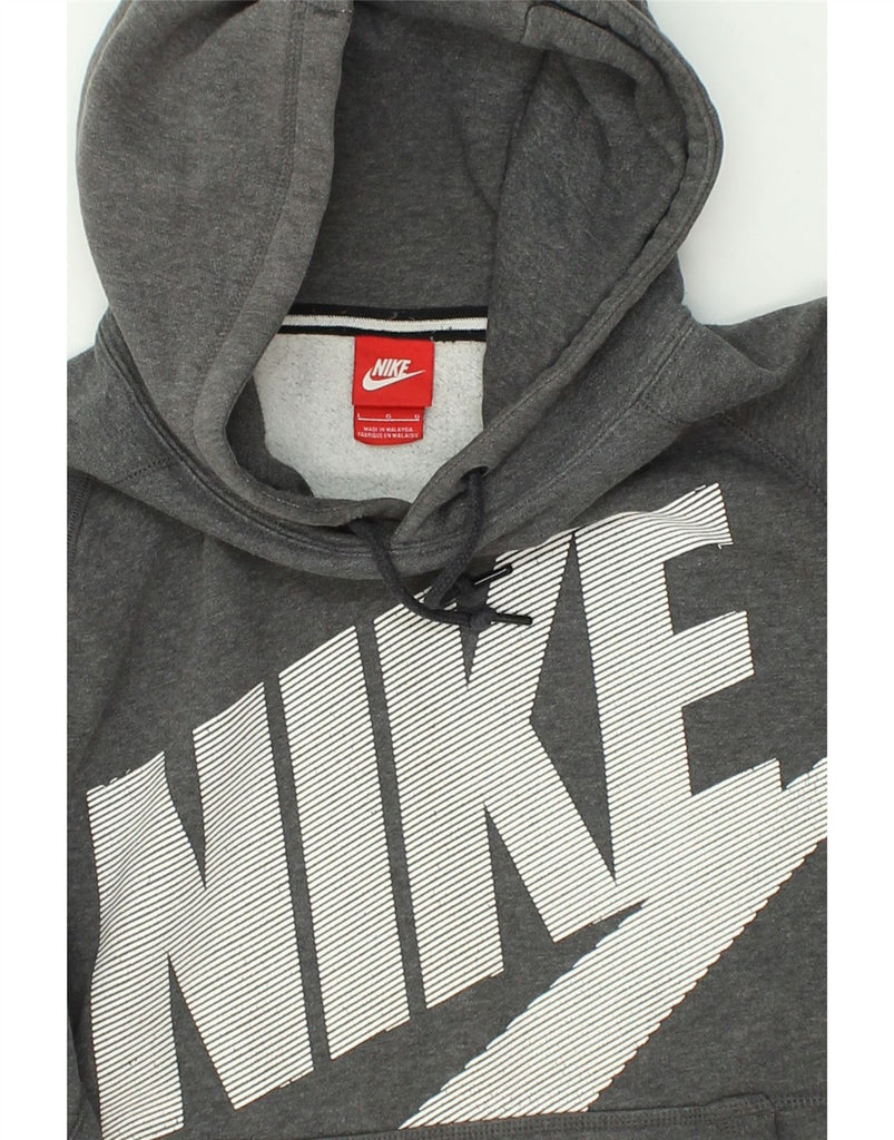 NIKE Mens Graphic Hoodie Jumper Large Grey Cotton | Vintage Nike | Thrift | Second-Hand Nike | Used Clothing | Messina Hembry 