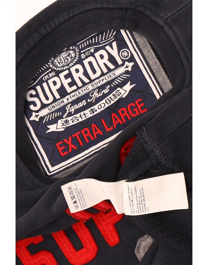 Superdry Mens Graphic Sweatshirt Jumper XL Navy Blue Cotton