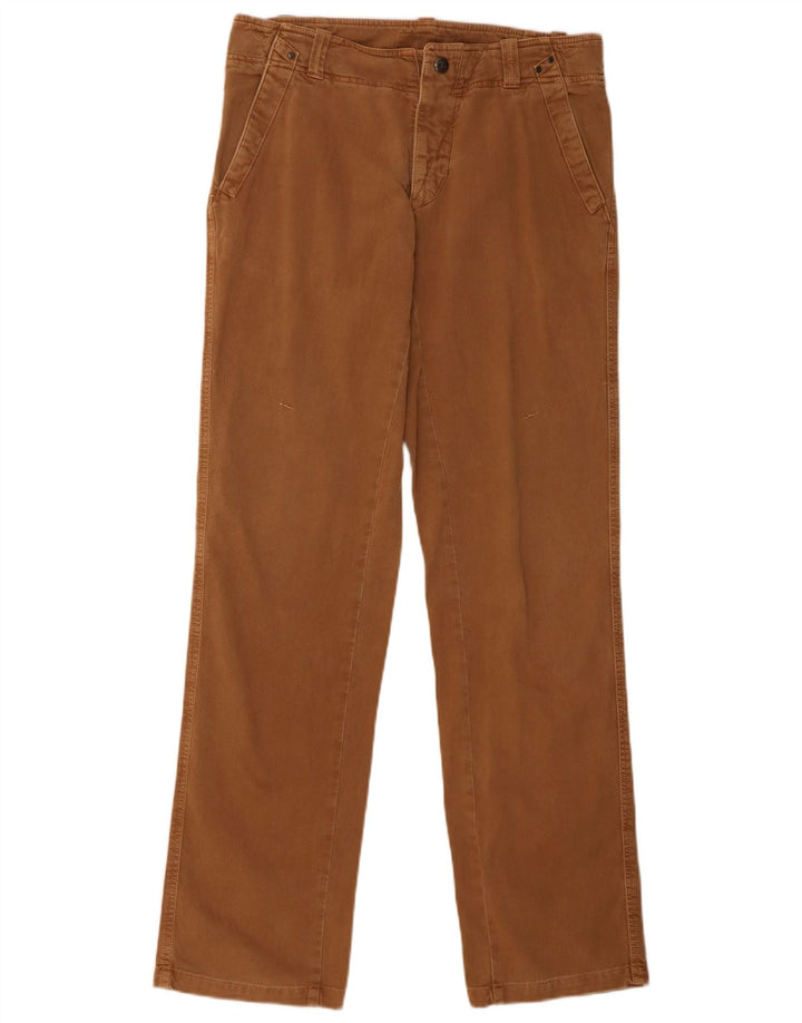 TRUSSARDI Mens Straight Chino Trousers W36 L33 Brown Cotton