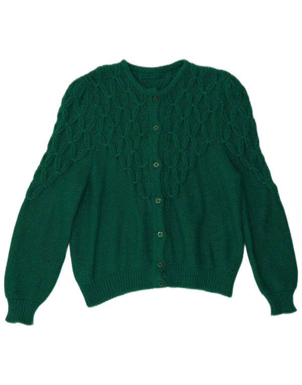 Vintage Womens Cardigan Sweater UK 16 Large Green