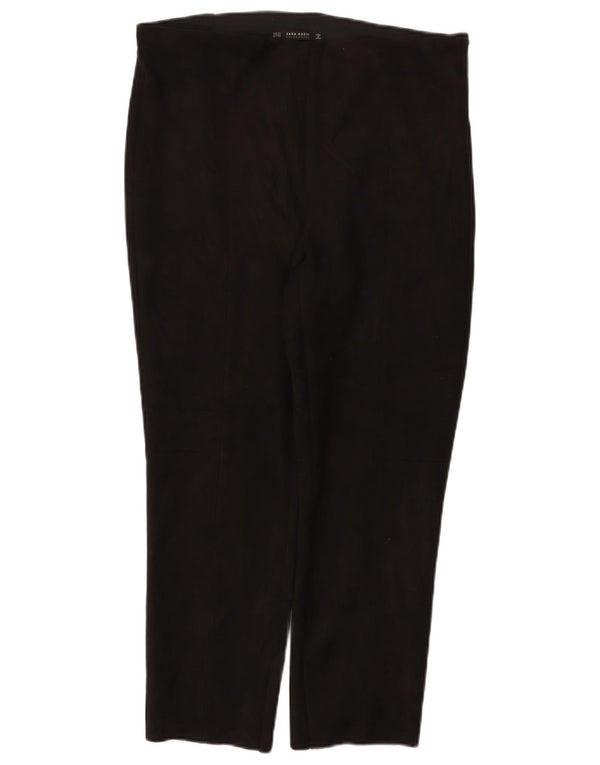Zara Womens Slim Cropped Trousers 2XL W34 L26 Black Polyester