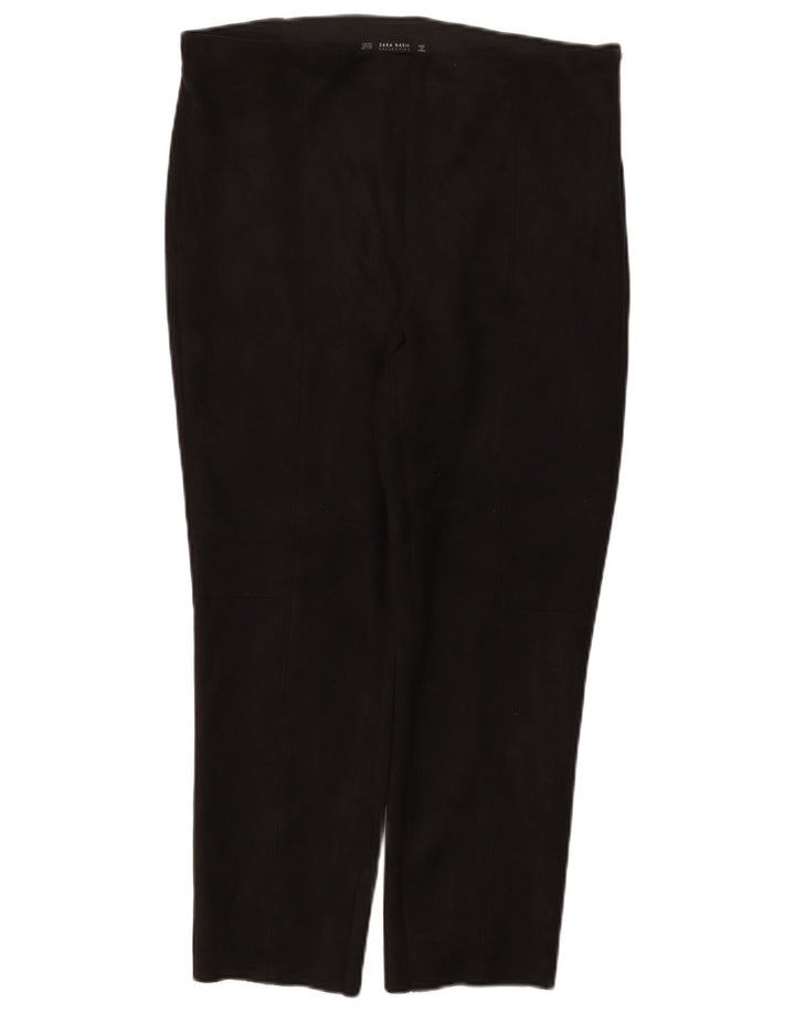 Zara Womens Slim Cropped Trousers 2XL W34 L26 Black Polyester