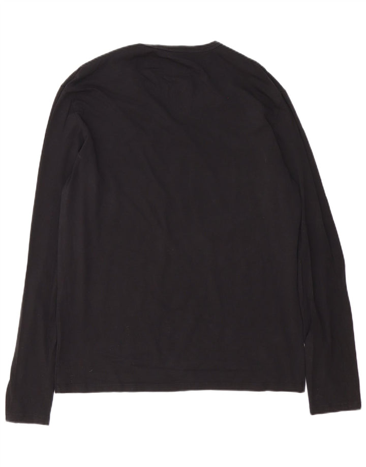 Guess Mens Graphic Top Long Sleeve XL Black Cotton