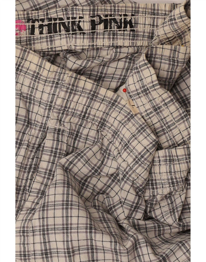 Think Pink Mens Joggers Trousers Large W36 L28 Grey Check