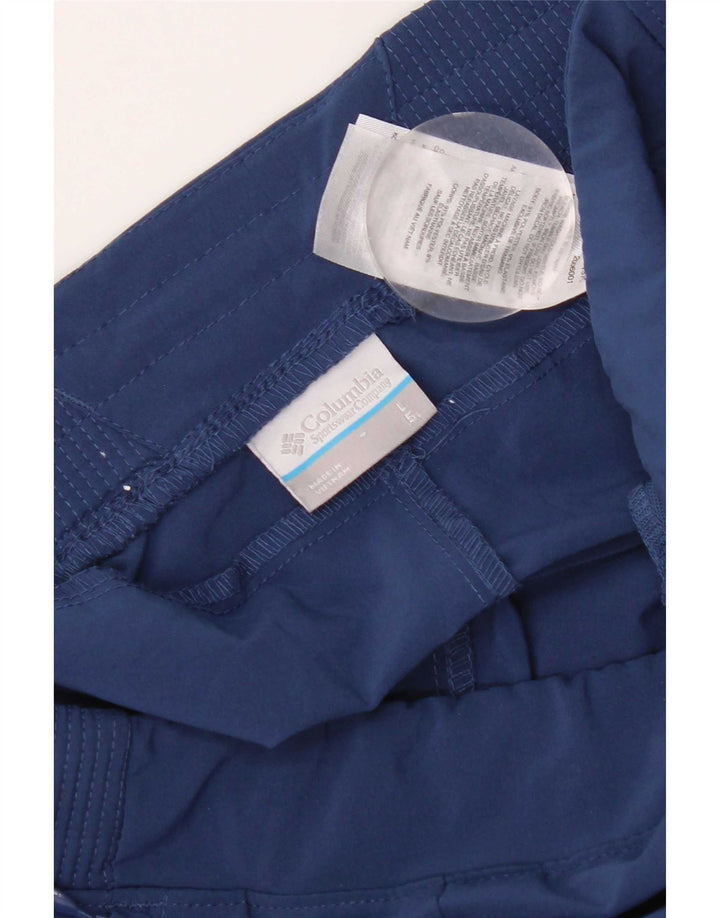 Columbia Womens Casual Shorts Large W32 Navy Blue Polyester