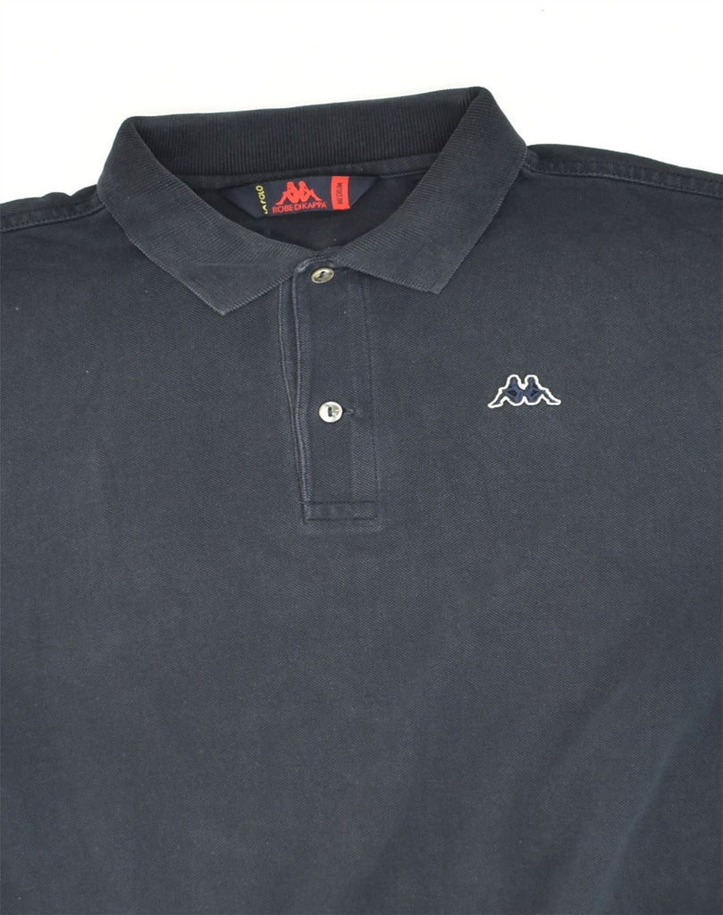 KAPPA Mens Polo Shirt Medium Navy Blue Cotton | Vintage Kappa | Thrift | Second-Hand Kappa | Used Clothing | Messina Hembry 