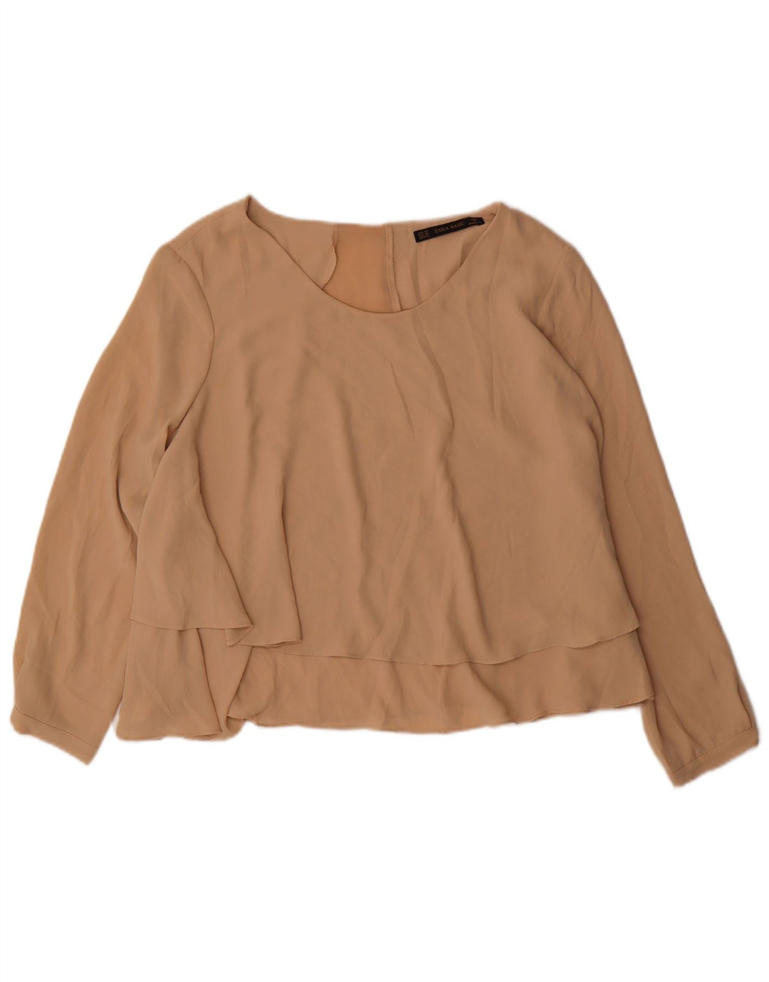 Zara Womens Shirt Blouse UK 18 XL Beige Polyester