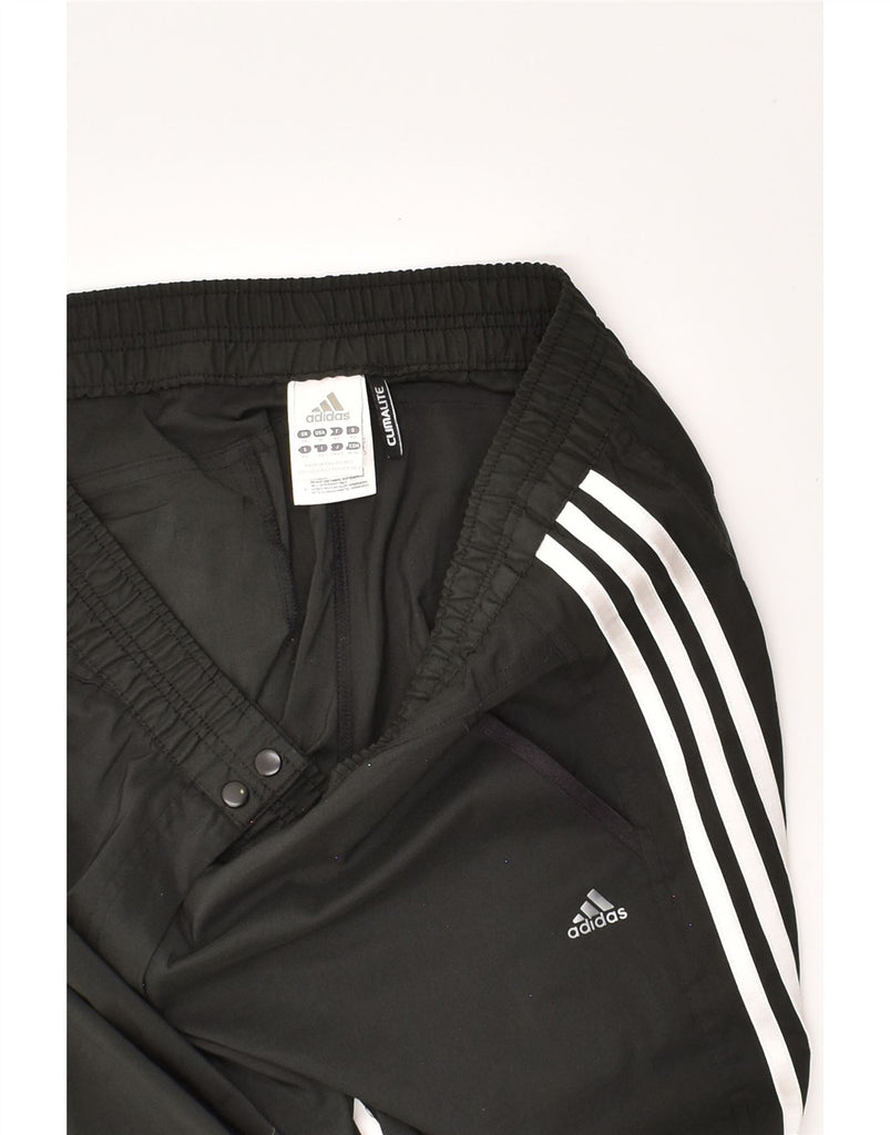 ADIDAS Womens Climalite Tracksuit Trousers UK 14 Large Black Polyester | Vintage Adidas | Thrift | Second-Hand Adidas | Used Clothing | Messina Hembry 