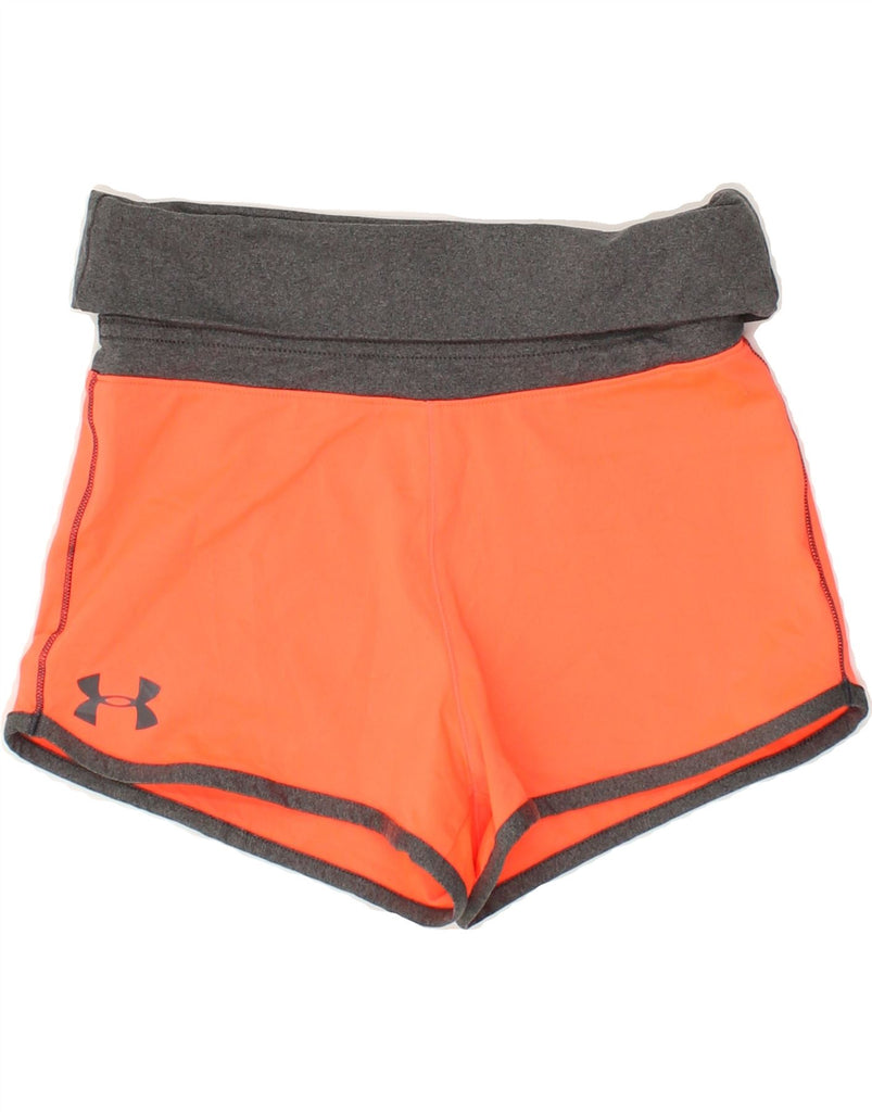 UNDER ARMOUR Girls Graphic Sport Shorts 9-10 Years Medium Orange Polyester | Vintage Under Armour | Thrift | Second-Hand Under Armour | Used Clothing | Messina Hembry 