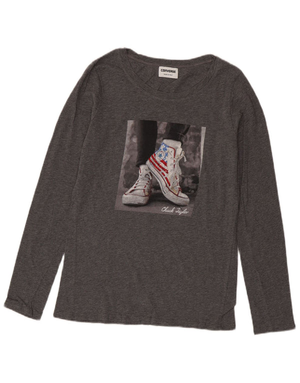 Converse Womens Chuck Taylor Graphic Top Long Sleeve UK 12 Medium Grey
