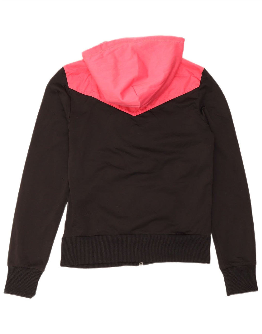Puma Womens Zip Hoodie Sweater UK 12 Medium Black Colourblock Polyester