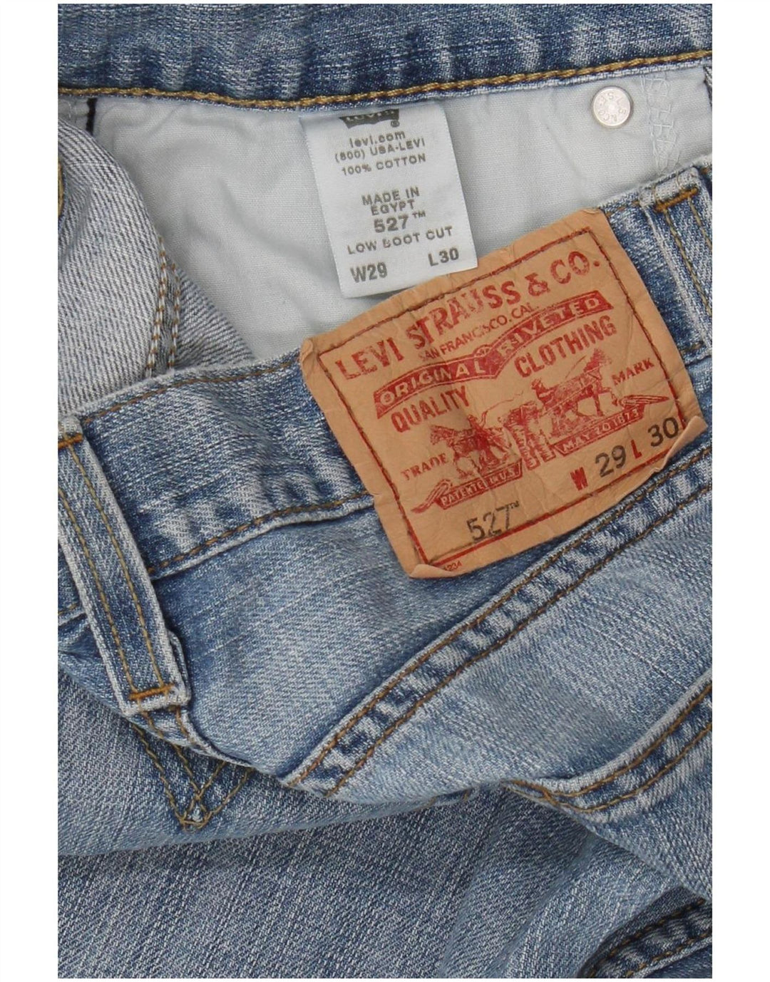 Levi's Womens 527 Low Waist Bootcut Jeans W29 L30 Blue Cotton