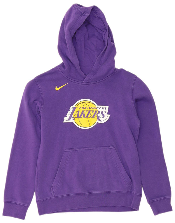 NIKE Boys Los Angeles Lakers Hoodie Jumper 10-11 Years Medium Purple