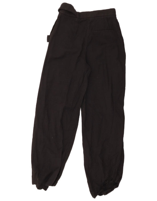 Cos Womens Loose Fit Casual Trousers EU 36 XS W26 L28 Black Wool