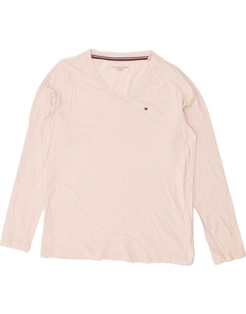 TOMMY HILFIGER Womens Top Long Sleeve UK 14 Medium Pink Cotton | Vintage Tommy Hilfiger | Thrift | Second-Hand Tommy Hilfiger | Used Clothing | Messina Hembry 