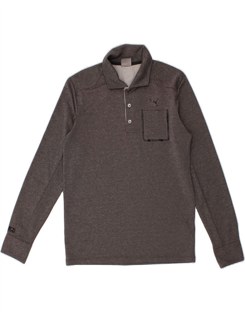 PUMA Mens Long Sleeve Polo Shirt Small Grey Polyester Vintage Puma and Second-Hand Puma from Messina Hembry 