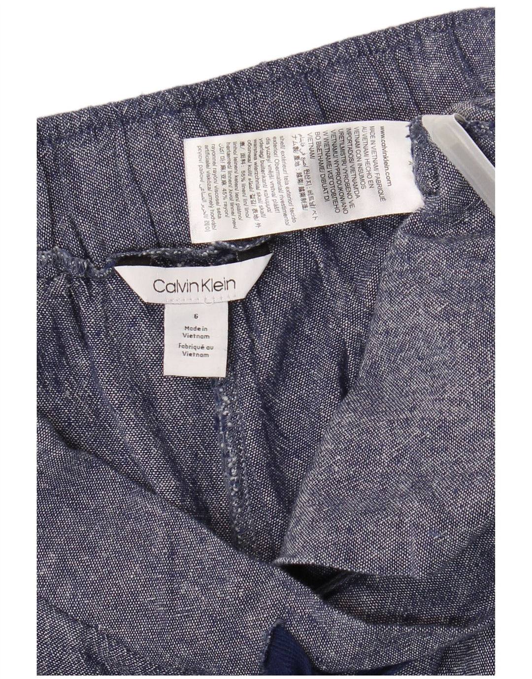 CALVIN KLEIN Womens Casual Shorts US 6 Medium W30 Navy Blue Linen