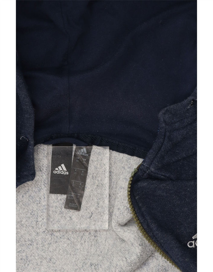 ADIDAS Mens Zip Hoodie Sweater XS Navy Blue Vintage Adidas and Second-Hand Adidas from Messina Hembry 