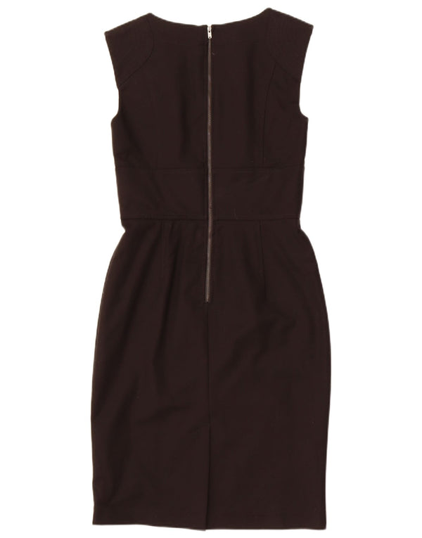 French Connection Womens Sleeveless Sheath Dress UK 12 Medium Black Cotton