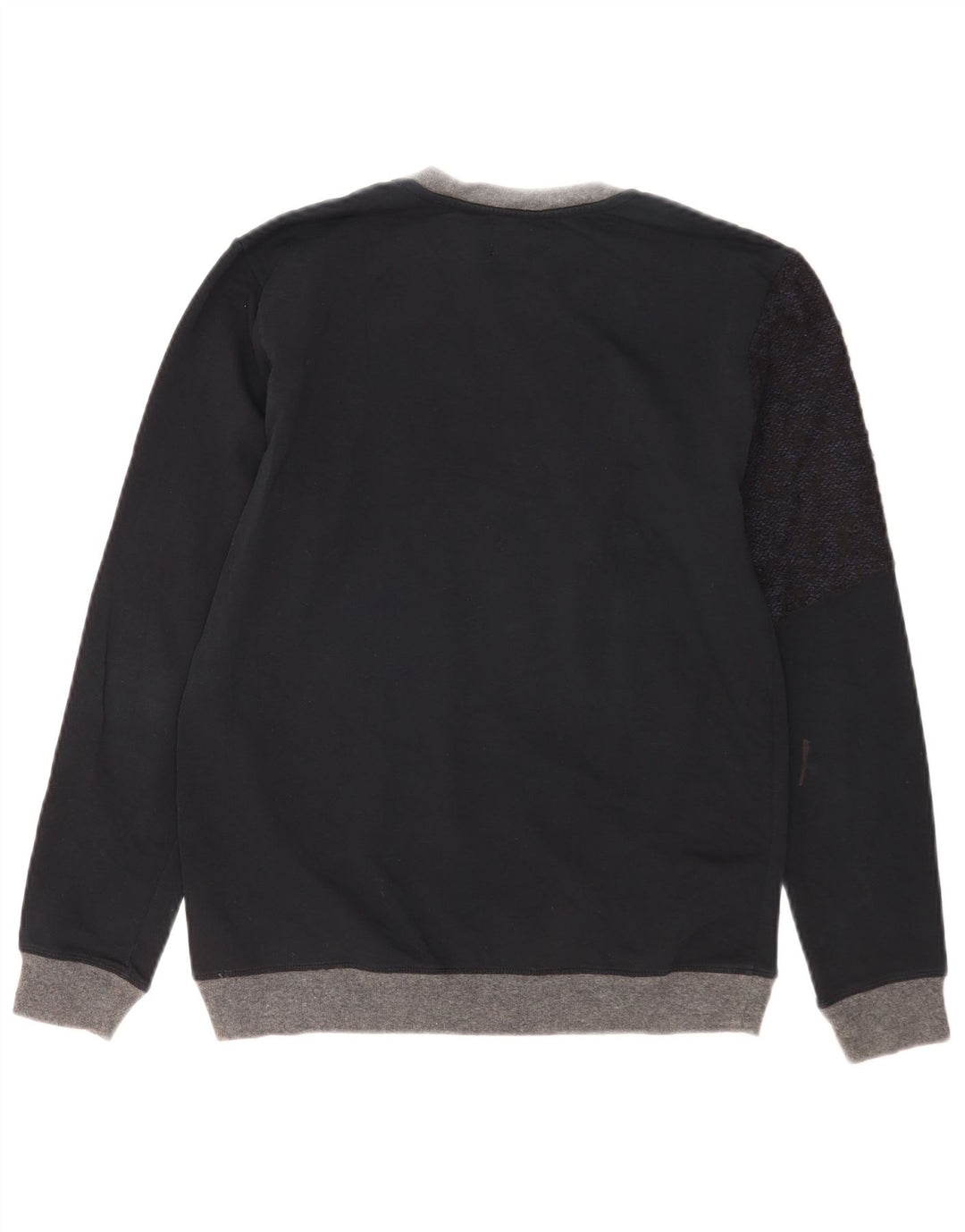Zara Mens Crew Neck Jumper Sweater Small Navy Blue Colourblock