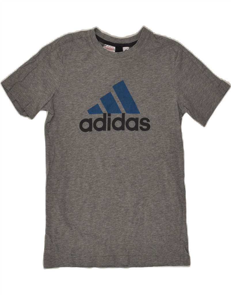 ADIDAS Boys Graphic T-Shirt Top 11-12 Years Grey Cotton | Vintage Adidas | Thrift | Second-Hand Adidas | Used Clothing | Messina Hembry 