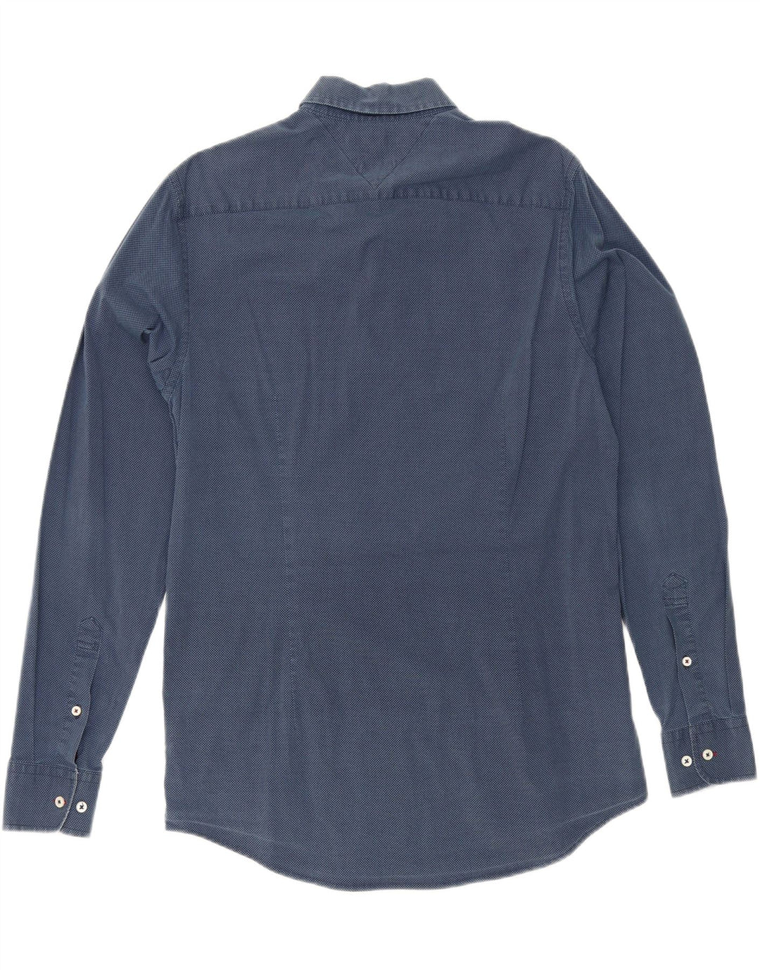 TOMMY HILFIGER Mens Slim Fit Shirt Large Blue Spotted Cotton Vintage Tommy Hilfiger and Second-Hand Tommy Hilfiger from Messina Hembry 