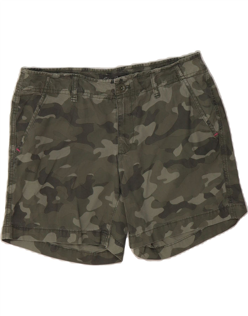 EDDIE BAUER Womens Chino Shorts US 6 Medium W32 Khaki Camouflage Cotton Vintage Eddie Bauer and Second-Hand Eddie Bauer from Messina Hembry 