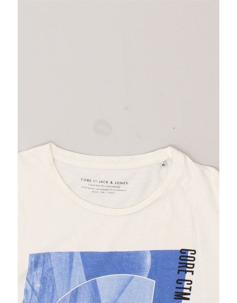 JACK & JONES Mens Graphic T-Shirt Top XL White Cotton | Vintage Jack & Jones | Thrift | Second-Hand Jack & Jones | Used Clothing | Messina Hembry 