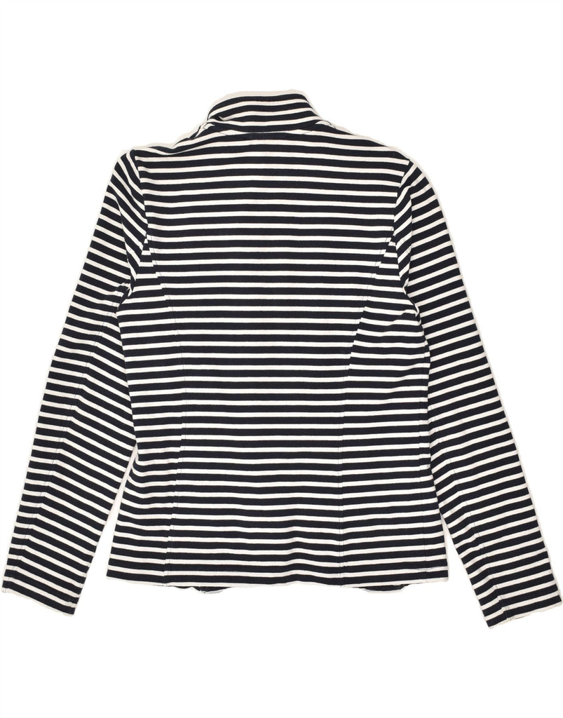 TOMMY HILFIGER Womens Cardigan Sweater UK 8 Small Navy Blue Striped Cotton | Vintage Tommy Hilfiger | Thrift | Second-Hand Tommy Hilfiger | Used Clothing | Messina Hembry 