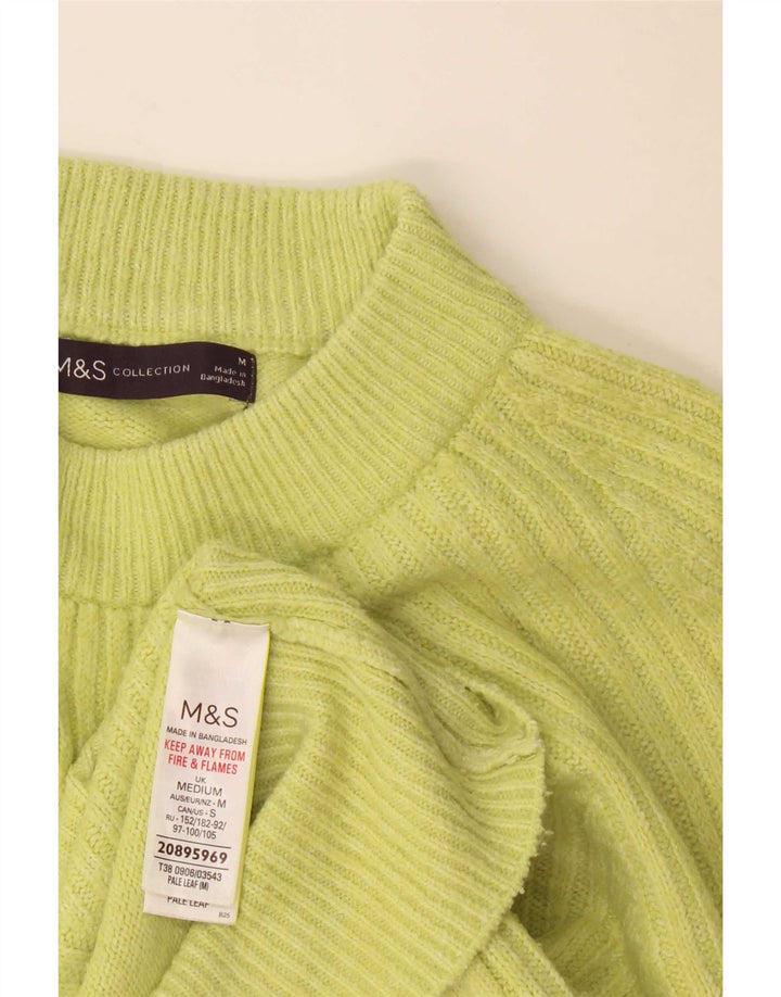 Marks & Spencer Womens Turtle Neck Jumper Sweater UK 14 Medium Green