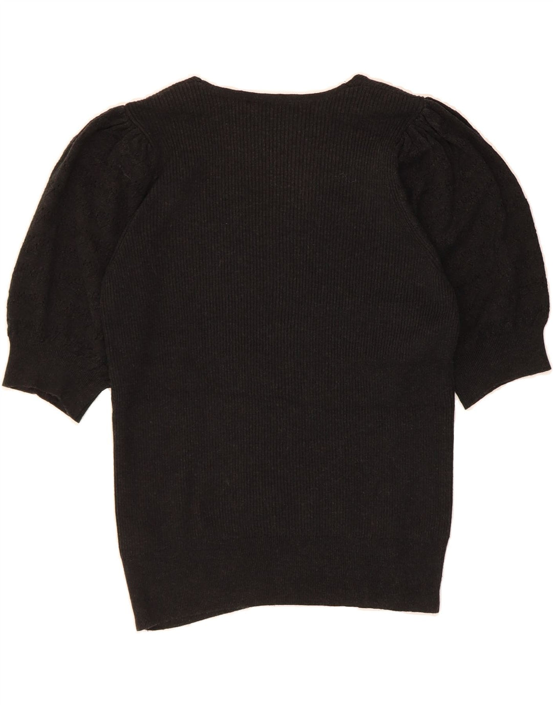 MARKS & SPENCER Womens V-Neck Jumper Sweater UK 14 Medium Grey Vintage Marks & Spencer and Second-Hand Marks & Spencer from Messina Hembry 