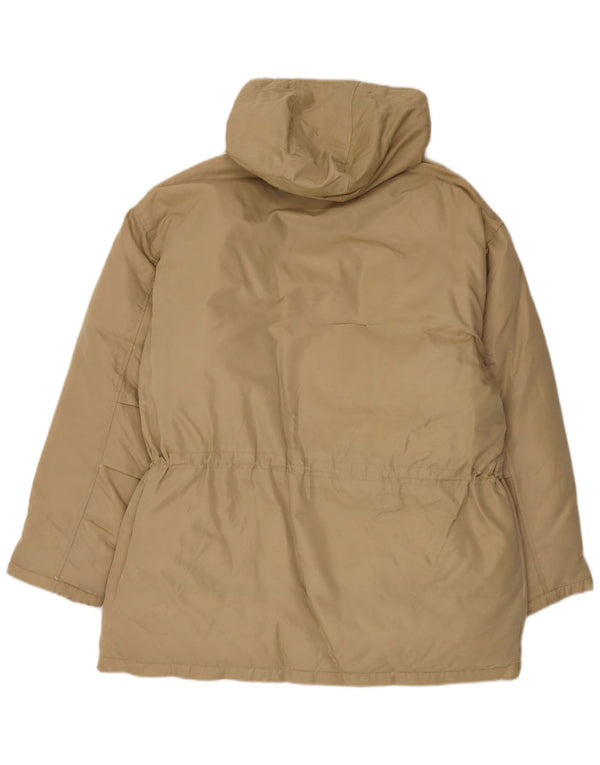 Slam Mens Hooded Loose Fit Padded Coat UK 38 Medium Beige Nylon
