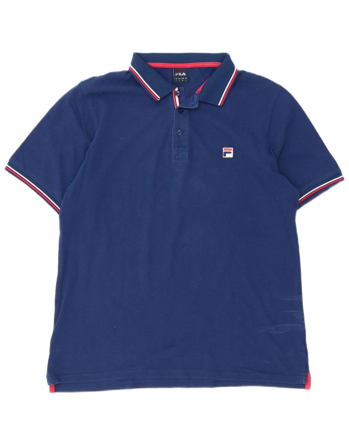 FILA Mens Polo Shirt Large Navy Blue Cotton