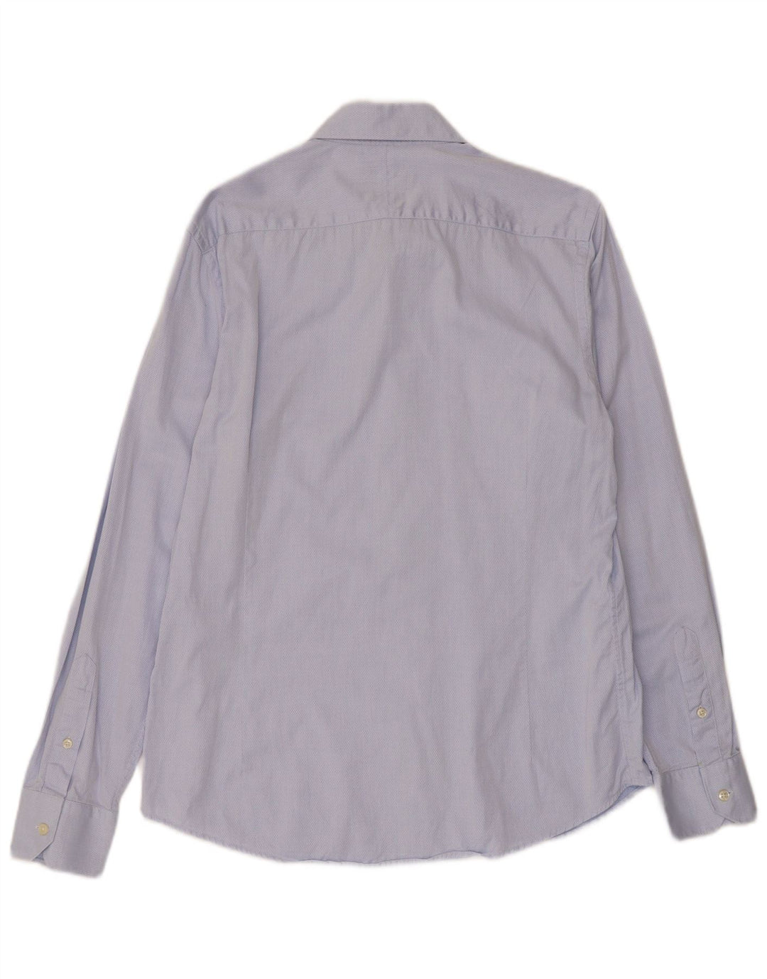 Massimo Dutti Mens Shirt Size 41 Medium Blue Argyle/Diamond