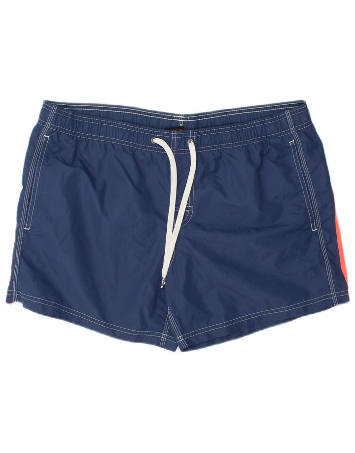 Sundek Mens Swimming Shorts Large Navy Blue Striped