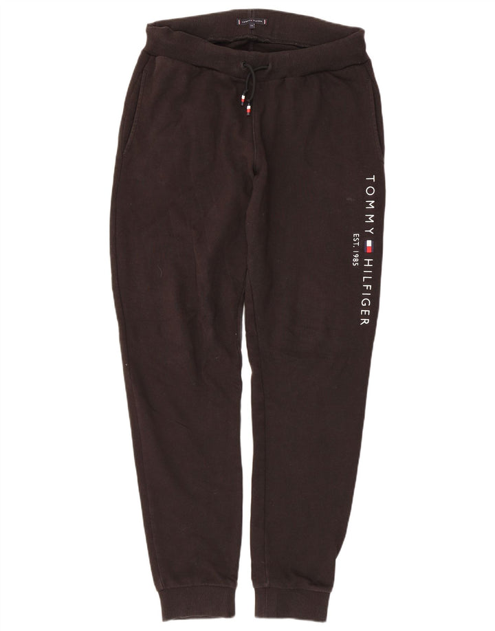 TOMMY HILFIGER Boys Graphic Tracksuit Trousers Joggers 15-16 Years  Black