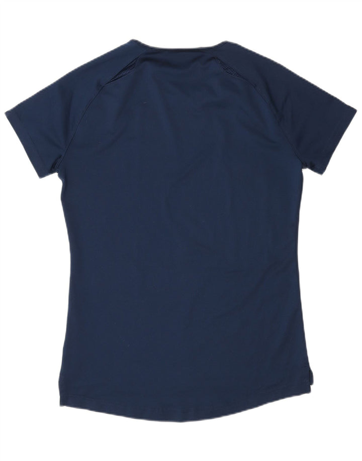 Adidas Womens T-Shirt Top UK 8/10 Small Navy Blue Polyester