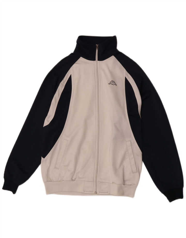 Kappa Mens Tracksuit Top Jacket Medium White Colourblock Polyester
