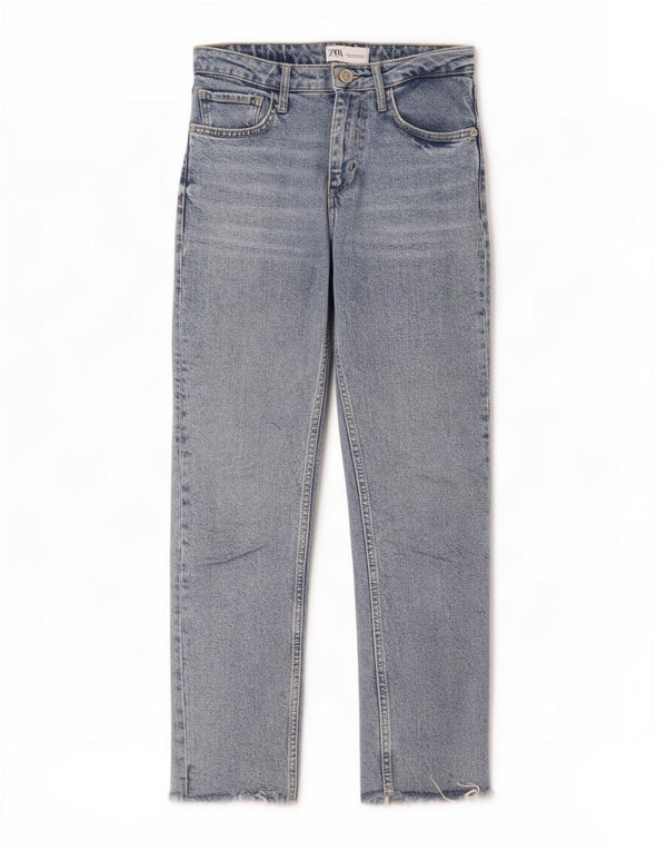 Zara Womens Straight Jeans EU 36 XS W26 L26 Blue Cotton