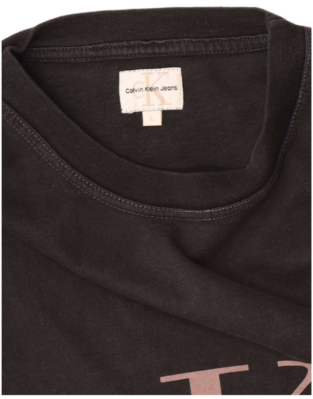 Calvin Klein Jeans Mens Graphic T-Shirt Top Large Black
