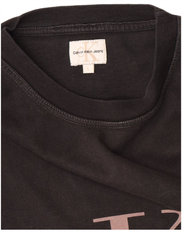 Calvin Klein Jeans Mens Graphic T-Shirt Top Large Black