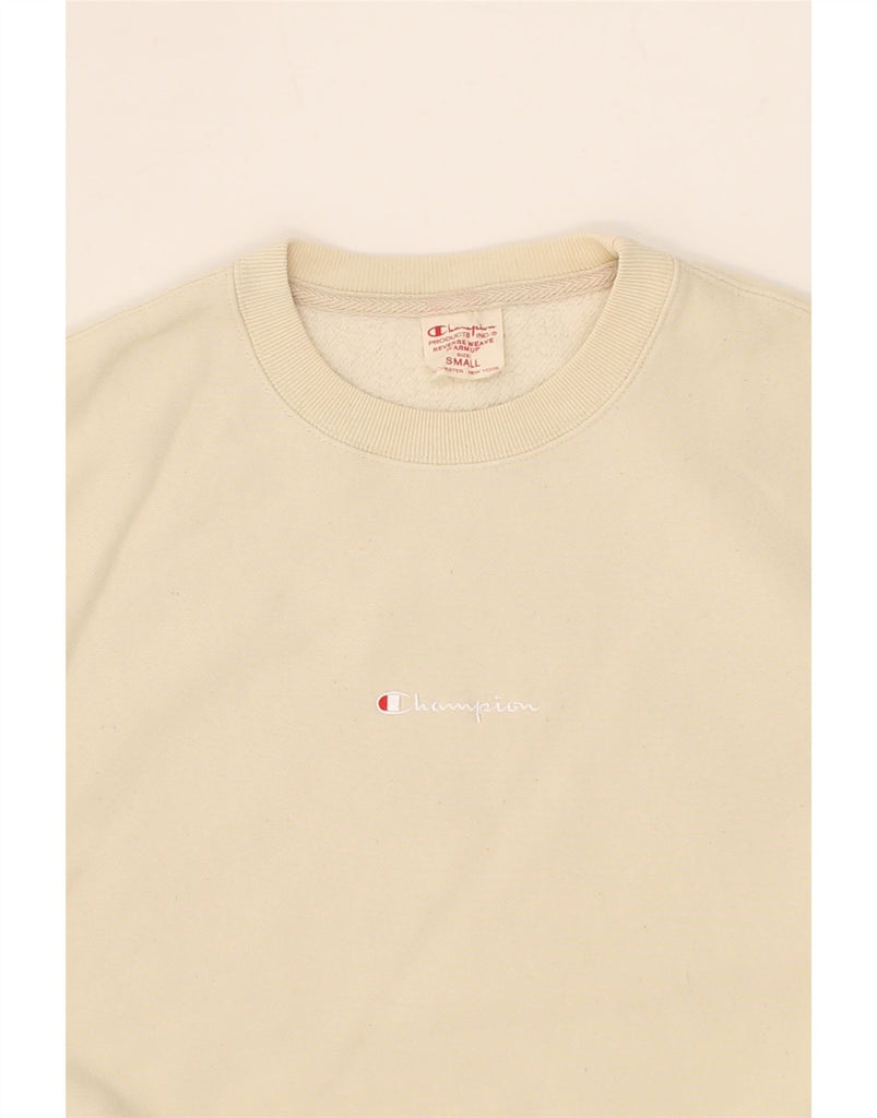 CHAMPION Mens Sweatshirt Jumper Small Beige Cotton Vintage Champion and Second-Hand Champion from Messina Hembry 