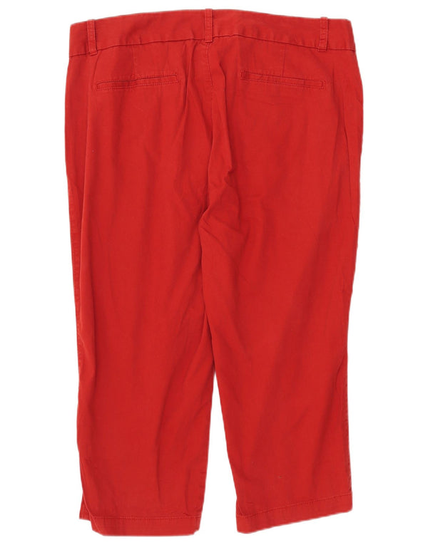 Dockers Womens Straight Capri Trousers US 18 2XL W40 L21 Red Cotton