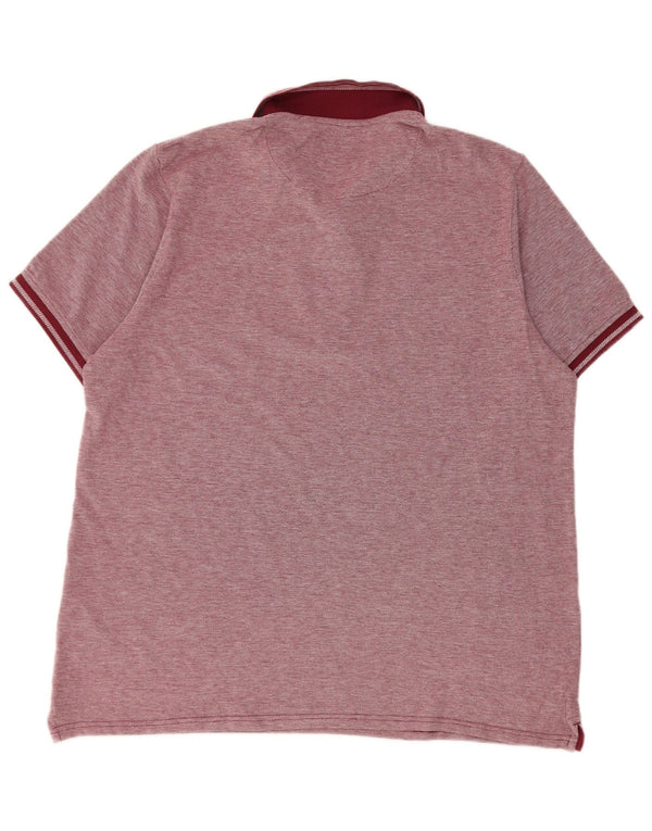 Lyle & Scott Mens Short Sleeve Polo Shirt XL Red Flecked Cotton