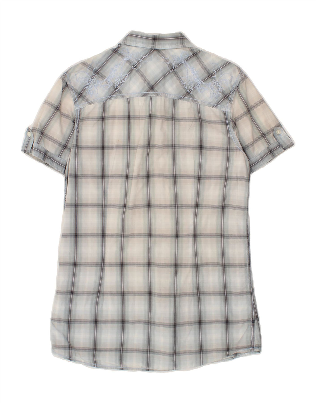 LEE Womens Short Sleeve Shirt UK 14 Large Blue Check Vintage Lee and Second-Hand Lee from Messina Hembry 