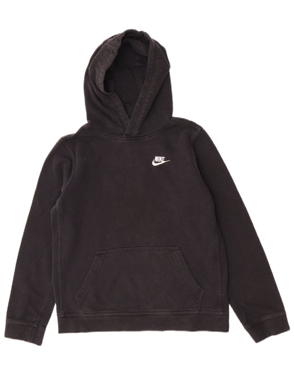 Nike Boys Standard Fit Hoodie Jumper 13-14 Years XL Black Cotton